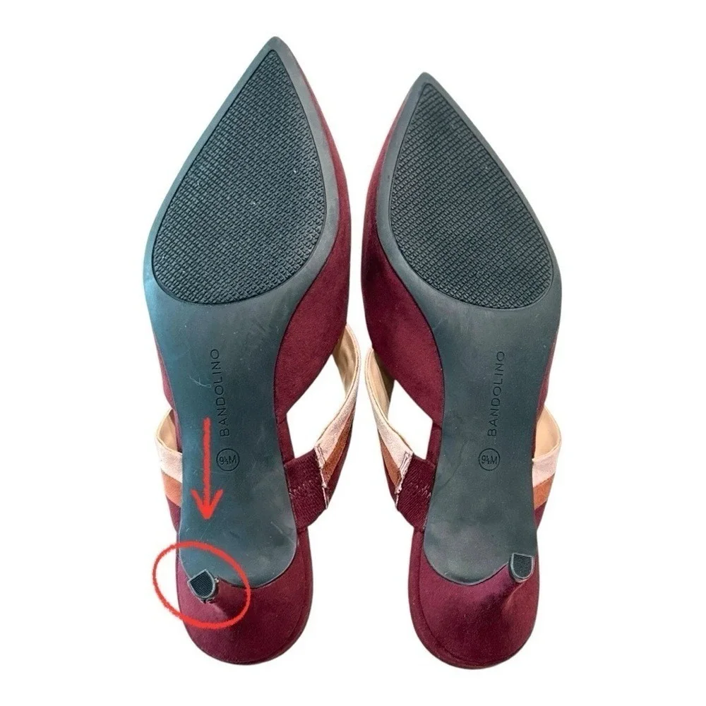 Bandolino Women's Red Marelli Pointed Toe Kitten Heel‎ Mule Size 9.5 - Picture 9 of 9